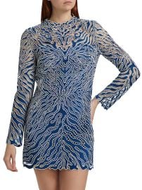 Women\'s Charis Embellished Minidress - Marine Multi - at Saks Fifth Avenue