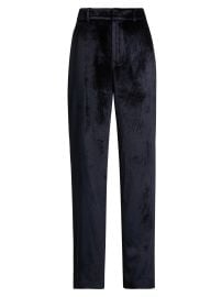 Women\'s Chateau Wide-Leg Velvet Pants - Midnight - at Saks Fifth Avenue