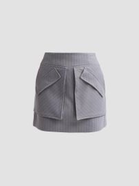 Women\'s Cherry Grey Pinstripe Skirt - Grey White - at Saks Fifth Avenue