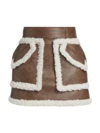 Women\'s Cherry Sherpa-Trim Miniskirt - Peau Lainee - at Saks Fifth Avenue