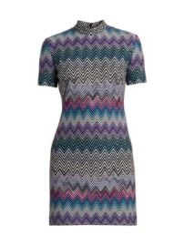 Women\'s Chevron Wool Minidress - at Saks Fifth Avenue