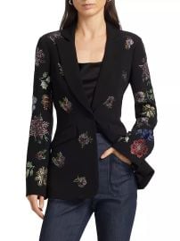 Women\'s Cheyenne Pansy Garden Blazer - Black Multi - at Saks Fifth Avenue