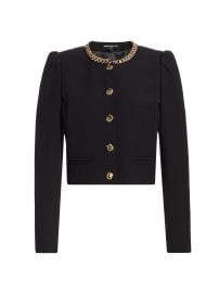 Women\'s Chiara Chain-Embellished Crepe Jacket - Black - at Saks Fifth Avenue