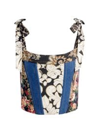 Women\'s Clara Bow Strap Paneled Bustier Top - Lola Blue Multi - at Saks Fifth Avenue