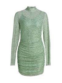 Women\'s Claudia Ress Embellished Ruched Minidress - Mint - at Saks Fifth Avenue