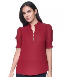 Women\'s Clip Dot Mock Neck Popover Top at Macys