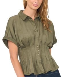Women\'s Collared Short-Dolman-Sleeve Pleated-Waist Blouse, Created for Macy\'s at Macys