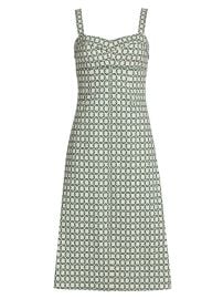 Women\'s Colleen Geometric Print Linen-Blend Midi-Dress - Dove Multi - at Saks Fifth Avenue