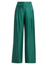 Women\'s Colter Geometric Print Satin Wide-Leg Pants - Clover - at Saks Fifth Avenue