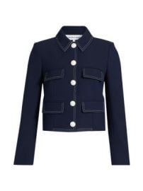 Women\'s Constantine Tailored Cropped Jacket - Navy - at Saks Fifth Avenue