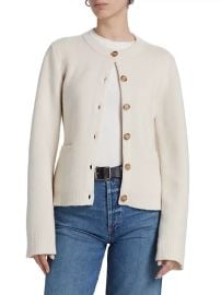 Women\'s Cooper Wool-Cashmere Cardigan - Warm Ivory - at Saks Fifth Avenue