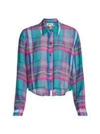 Women\'s Cosette Plaid High-Low Crop Shirt - Multi Colorful Plaid - at Saks Fifth Avenue