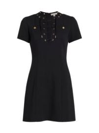 Women\'s Cotton Short-Sleeve Minidress - Black - at Saks Fifth Avenue