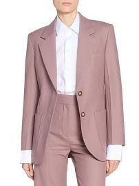 Women\'s Cotton Twill Patch Pocket Single-Breasted Jacket - Mauve - at Saks Fifth Avenue