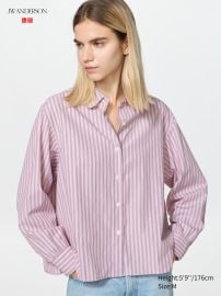 Women\'s Cotton Volume Sleeve Shirt | Striped | UNIQLO US at Uniqlo