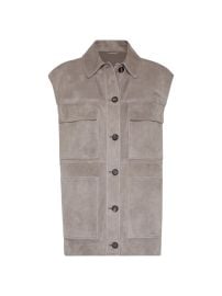 Women\'s Couture Suede Four Pocket Vest with Monili - Taupe - at Saks Fifth Avenue