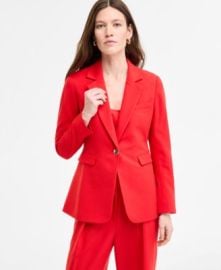 Women\'s Crepe One-Button Blazer, Exclusively at Macy\'s at Macys