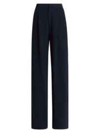 Women\'s Crepe Wide-Leg Trousers - Navy - at Saks Fifth Avenue