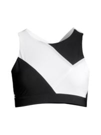 Women\'s Criss-Cross Sports Bra - White Black - at Saks Fifth Avenue