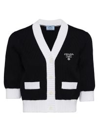 Women\'s Cropped Cotton Cardigan - Black - at Saks Fifth Avenue