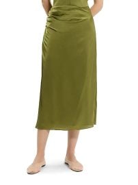Women\'s Crushed Satin Midi-Skirt - Nocturne Navy - at Saks Fifth Avenue