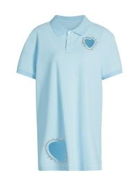 Women\'s Crystal Heart Cut-Out Polo Minidress - Baby Blue - at Saks Fifth Avenue