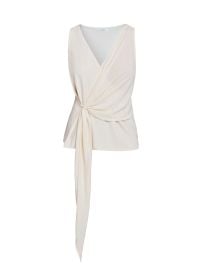 Women\'s Danna Crepe Faux-Wrap Top - Cream - at Saks Fifth Avenue