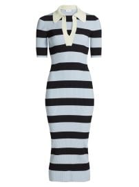 Women\'s Darcy Rugby-Striped Midi-Dress - Midnight Sky Blue Parchment - at Saks Fifth Avenue