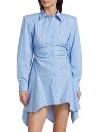 Women\'s Deena Pinstriped Mini Shirtdress - Sky Blue Stripe - at Saks Fifth Avenue