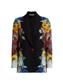 Women\'s Denny Floral Tailored Slim Boyfriend Blazer - Garden Brunch Black - at Saks Fifth Avenue