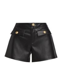 Women\'s Dionne Faux-Leather Shorts - Black - at Saks Fifth Avenue