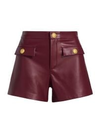 Women\'s Dionne Faux-Leather Shorts - Black Cherry - at Saks Fifth Avenue