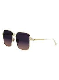 Women\'s DiorCannage S1U 59MM Square Sunglasses - Gold Dark Bordeaux Gradient at Saks Fifth Avenue