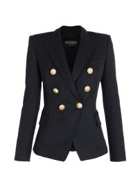 Women\'s Double-Breasted Wool Jacket - Black - at Saks Fifth Avenue