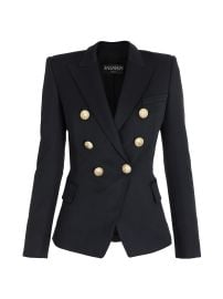 Women\'s Double-Breasted Wool Jacket - Marine - at Saks Fifth Avenue