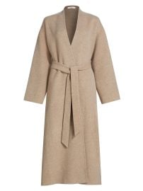 Women\'s Double Wrap Belted Coat - Taupe - at Saks Fifth Avenue