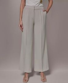 Women\'s Draped Necktie Fitted Blazer and High-Waist Wide-Leg Pants at Macys
