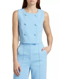 Women\'s Drexley Double-Breasted Sleeveless Top - Blue Sky - at Saks Fifth Avenue