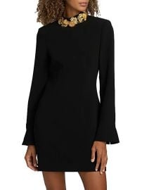 Women\'s Ebby Goldtone Brooches Minidress - Black - at Saks Fifth Avenue