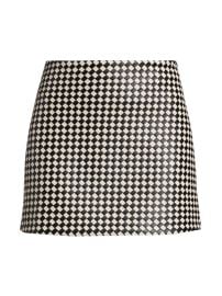 Women\'s Elana Printed Faux Leather Miniskirt - Black Biscotti - at Saks Fifth Avenue