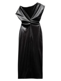 Women\'s Eleanor One-Shoulder Vegan Leather Midi-Dress - Black - at Saks Fifth Avenue