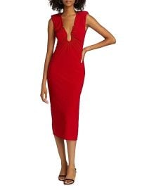 Women\'s Elena Ruched Jersey Midi-Dress - Ruby - at Saks Fifth Avenue