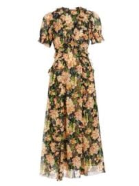 Women\'s Elisabeth Floral Silk Georgette Ruffle Midi-Dress - Meadow Mirage - at Saks Fifth Avenue