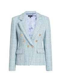 Women\'s Eliza Tweed Double-Breasted Blazer - Sky Blue Multi - at Saks Fifth Avenue
