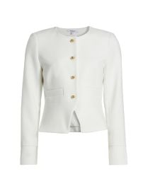 Women\'s Elizabeth Peplum Jacket - Soft White - at Saks Fifth Avenue
