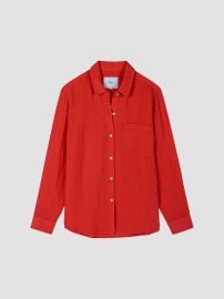 Women\'s Ellis Gauze Button-Front Shirt - Cherry - at Saks Fifth Avenue