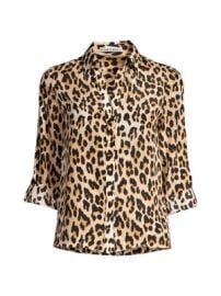 Women\'s Eloise Leopard Print Silk Blouse - Spotted Leopard Multi - at Saks Fifth Avenue