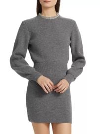 Women\'s Embellished Collar Minidress - Charcoal - at Saks Fifth Avenue