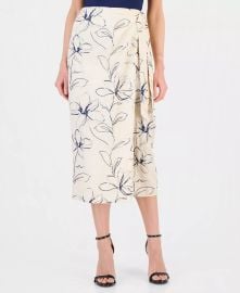Women\'s Embroidered Sleeveless Top & Embroidered Faux-Wrap Midi Skirt at Macys