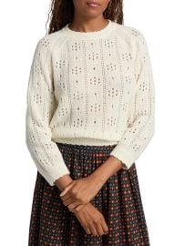 Women\'s Emiliana Pointelle Knit Sweater - Ivory - at Saks Fifth Avenue